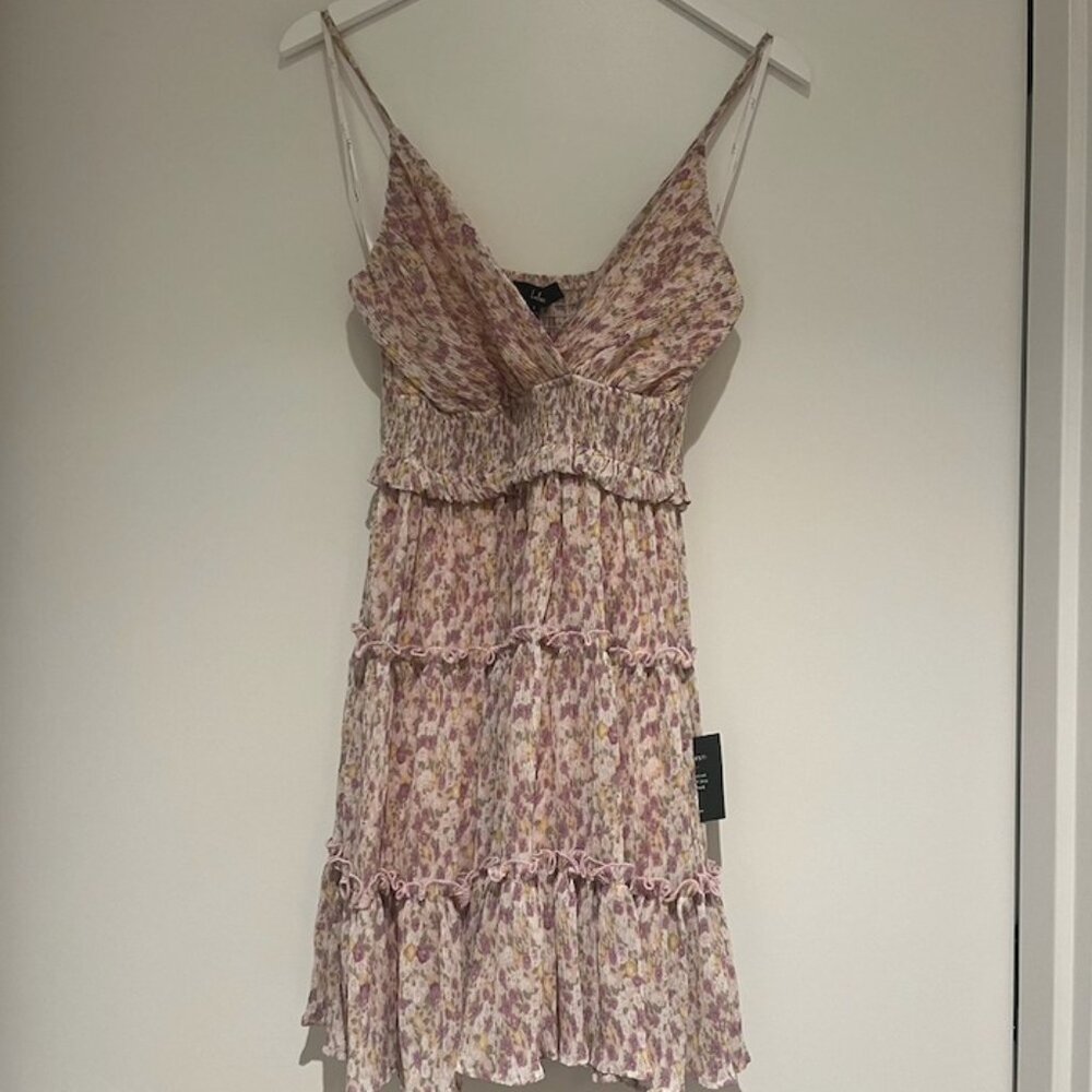 Lulus Floral V-Neck Mini Dress